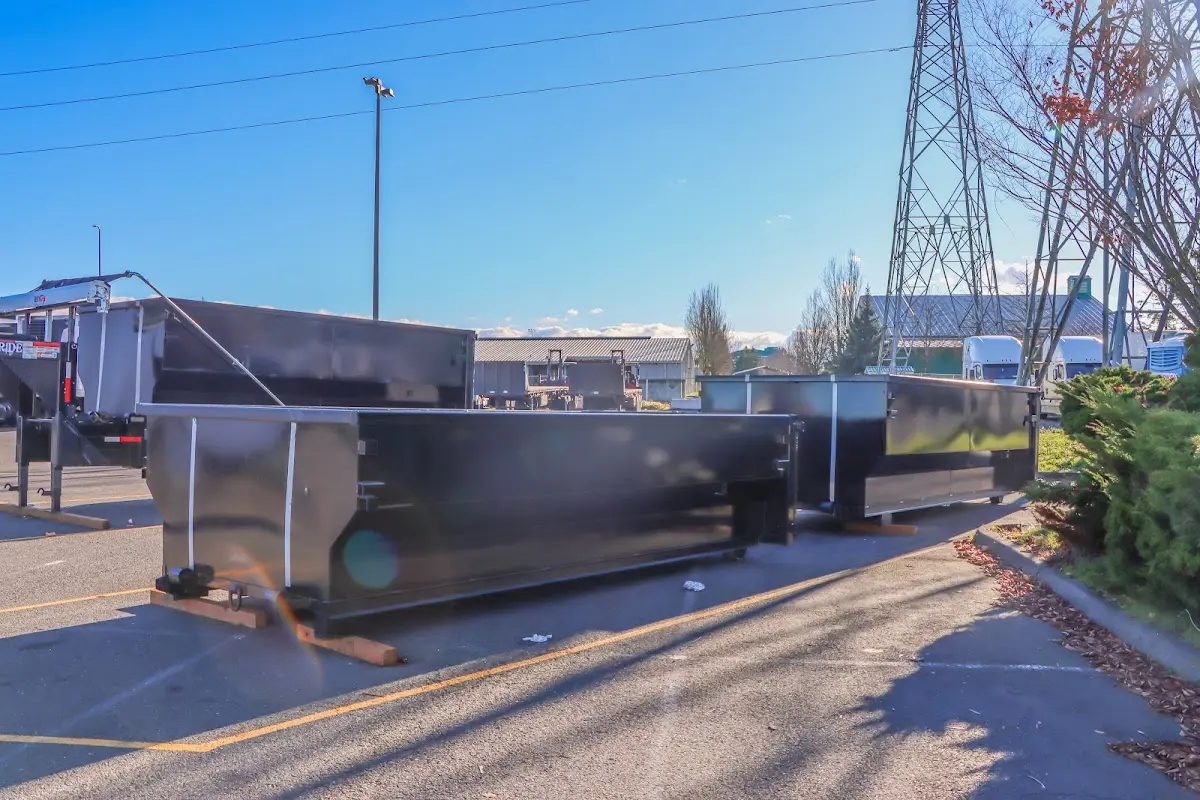 Roll-off dumpster ready for waste disposal at job site for Construction Dumpster Rental in Saratoga